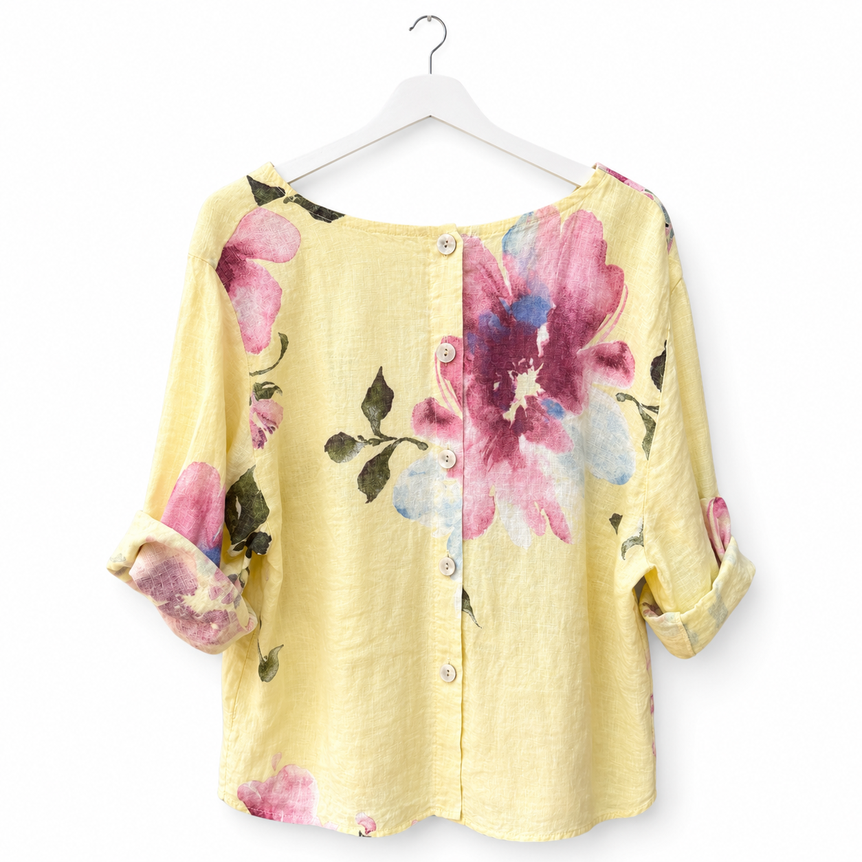 Linen Floral Short Shirt