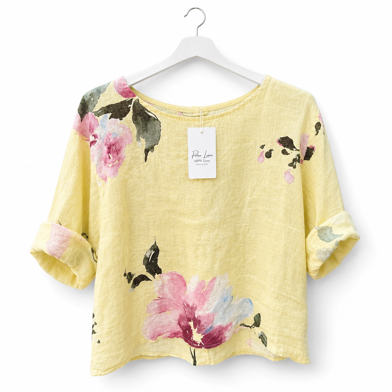 Linen Floral Short Shirt