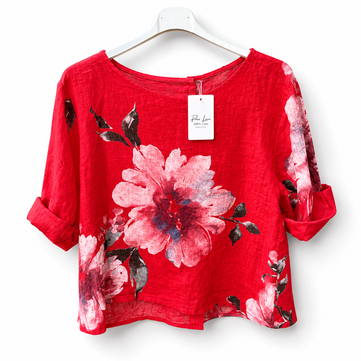 Linen Floral Short Shirt