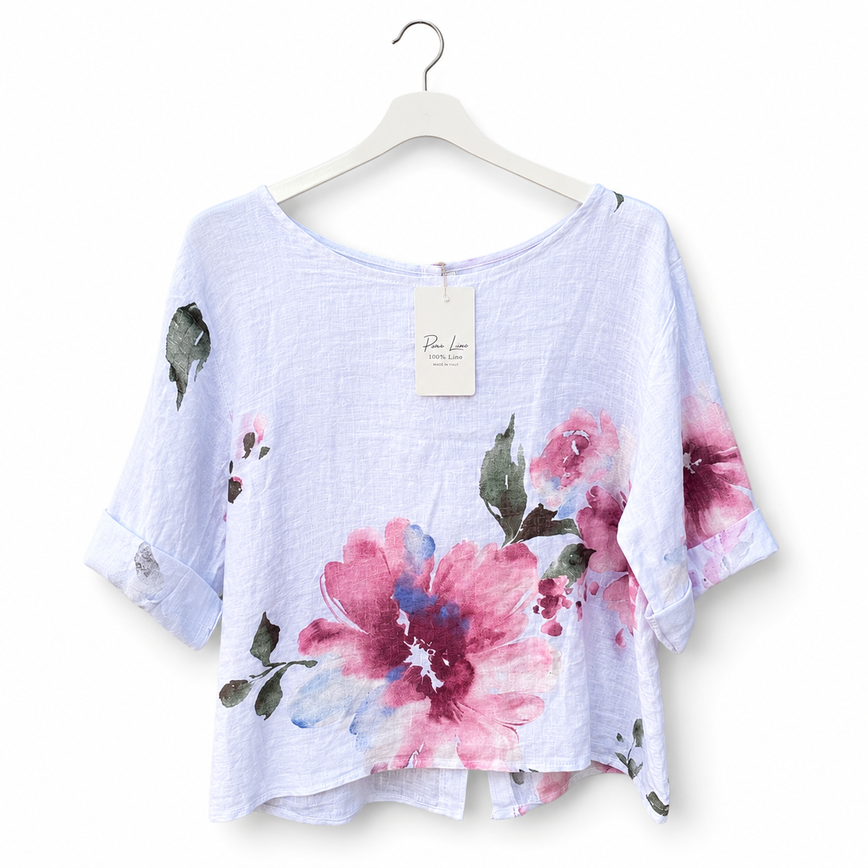 Linen Floral Short Shirt