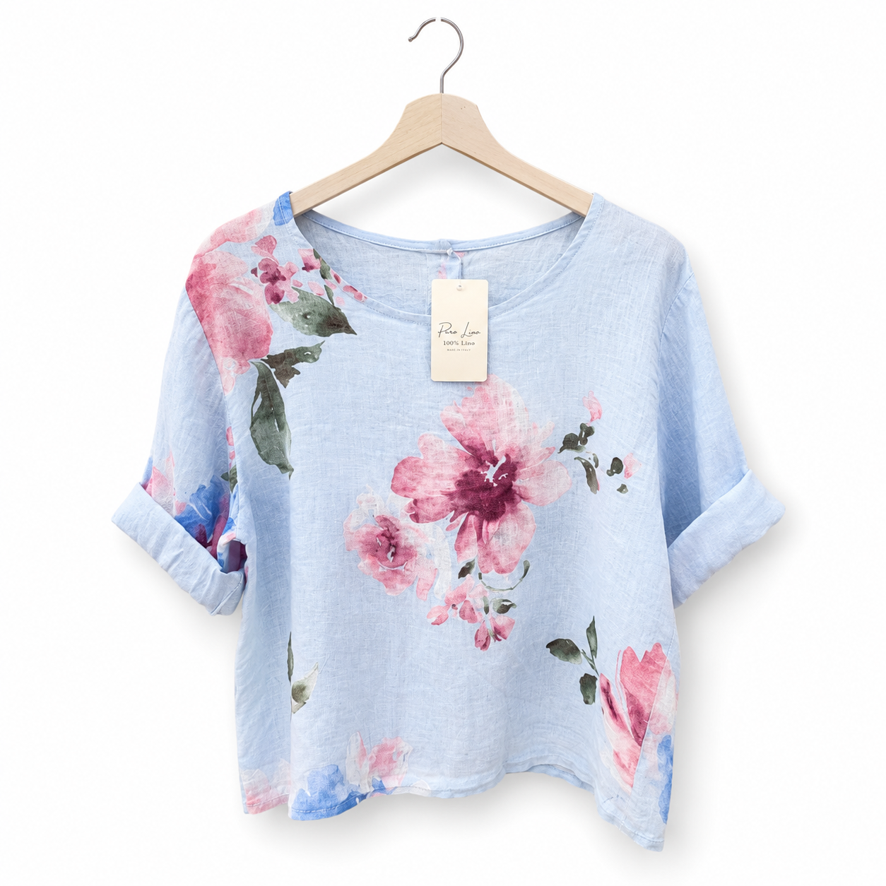 Linen Floral Short Shirt