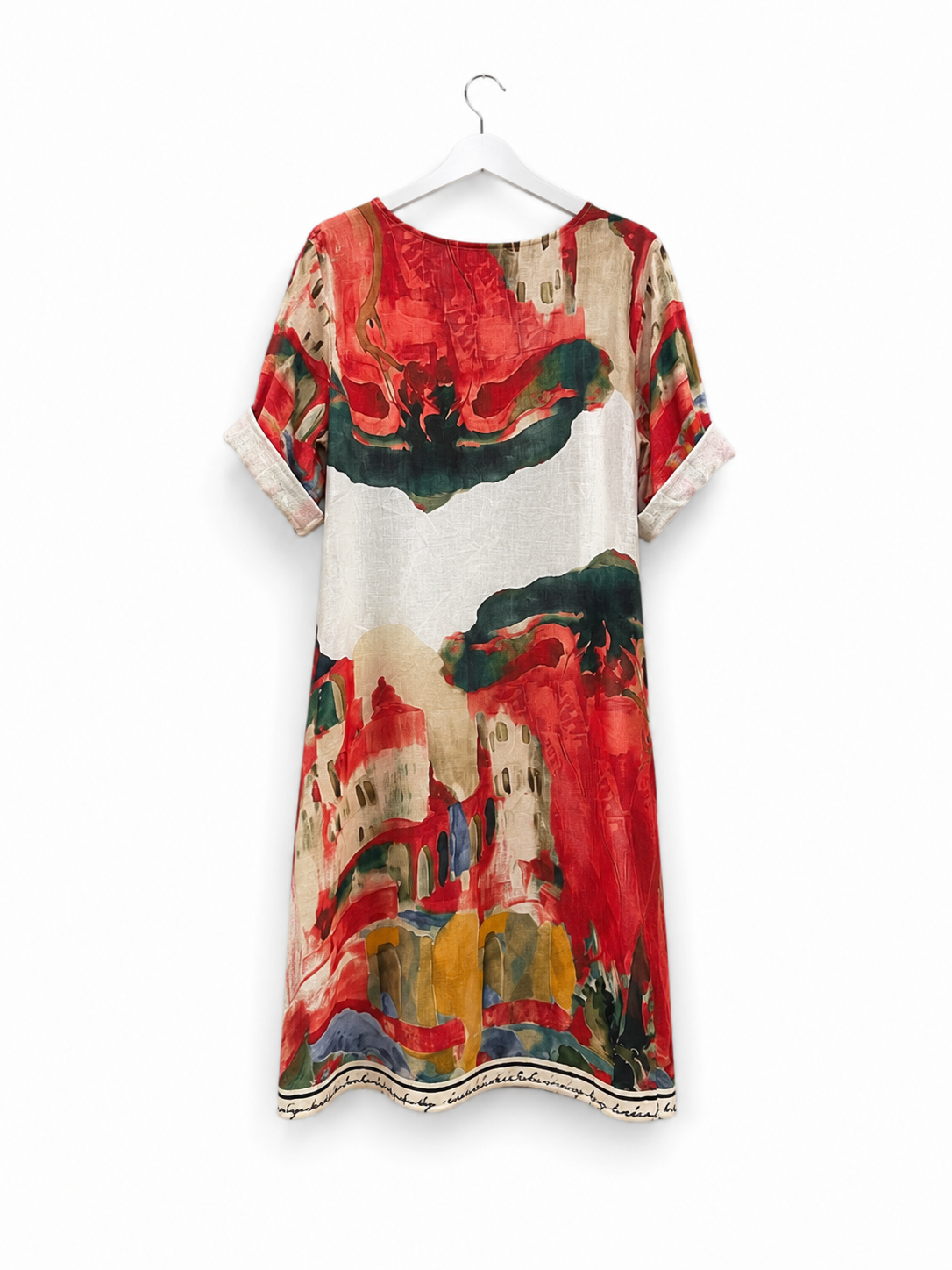 Mediterranean Landscape Linen Dress