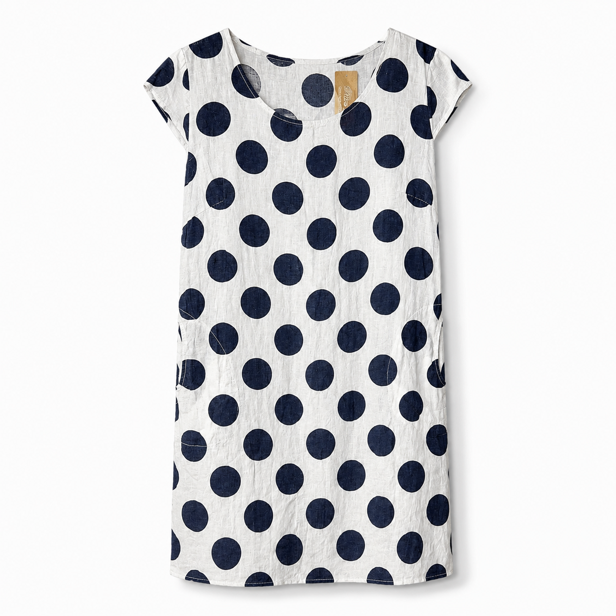 Pure Italian Linen Polka Dot Dress