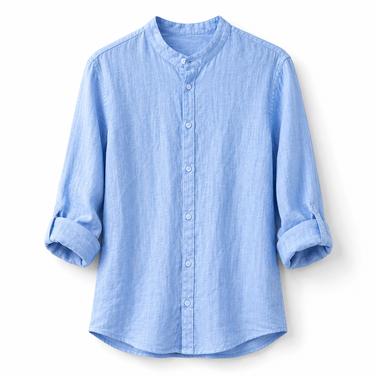 Linen Mandarin Collar Shirt