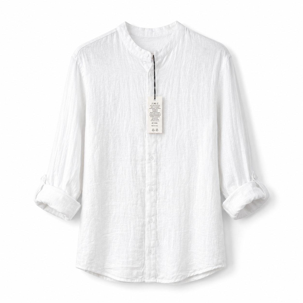 Linen Mandarin Collar Shirt
