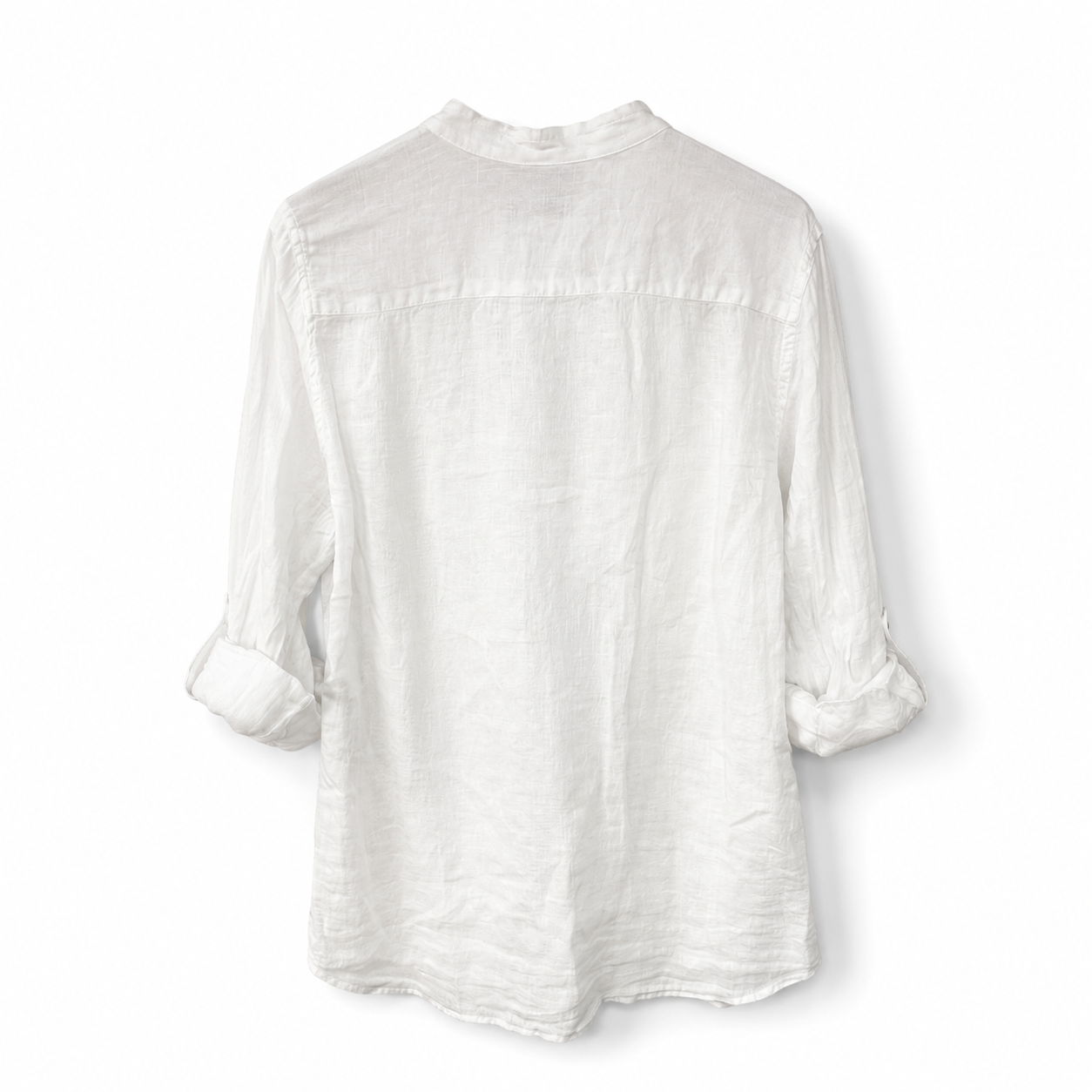 Linen Mandarin Collar Shirt