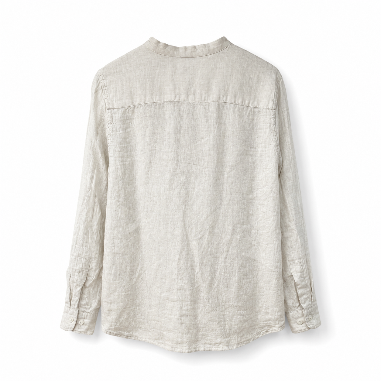Linen Mandarin Collar Shirt